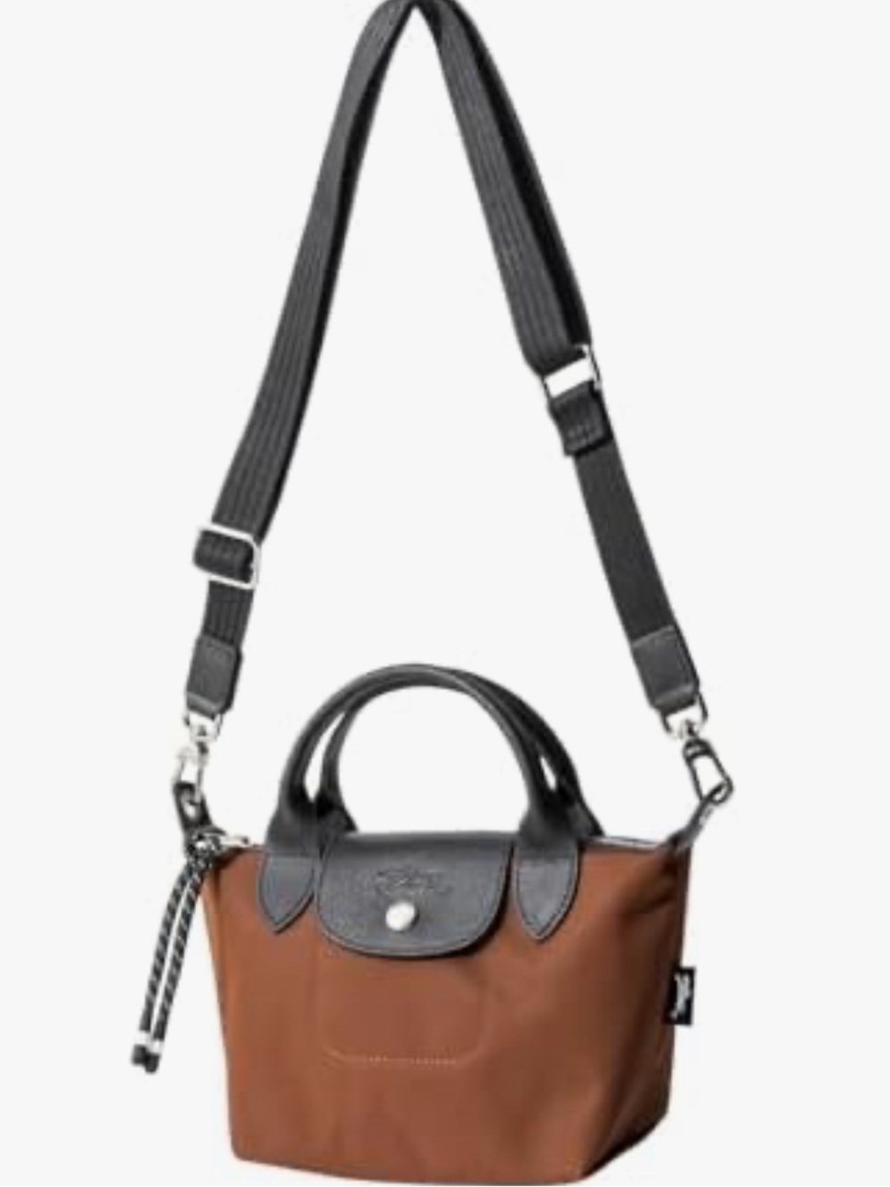 Longchamp chocolate Brown Nylon Small Top-Handle Crossbody econyl XS energy